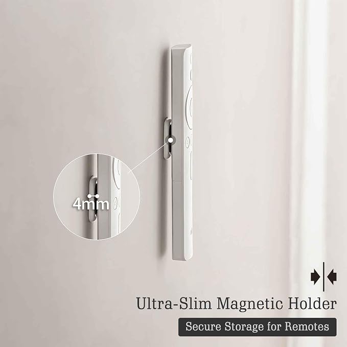 WALLFID 6-Pack Magnetic Remote Control Holder - Ultra-Slim, Wall Mount Organizer for Home, Office, and School, No Drilling Required, Versatile Storage Solution.(White)