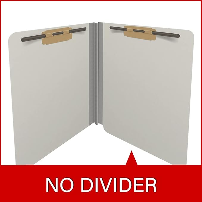 25 Pt. Pressboard Classification Folders, Full Cut End Tab, Letter Size, No Dividers, Light Gray (Box of 25)
