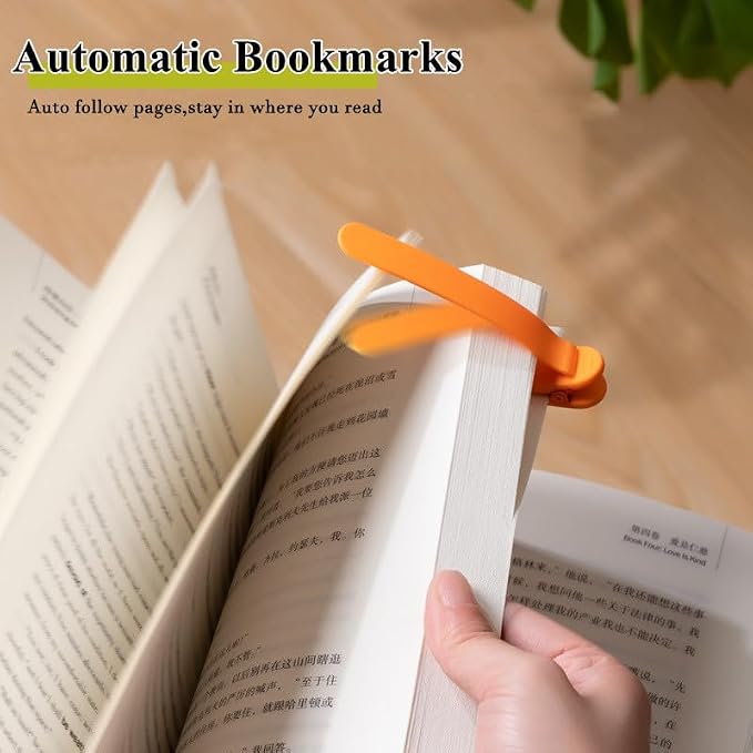 6pcs Silicone Automatic Bookmark, Cute Unique Book Marks for Reading, Smart Bookmarks - Men, Women, Kids - Stay in Place