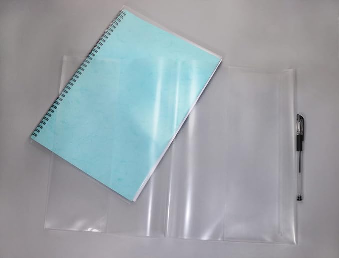ONLYKXY 10pcs Clear Exercise Book Covers for Home Office Books Waterproof Plastic Sleeves (A4)