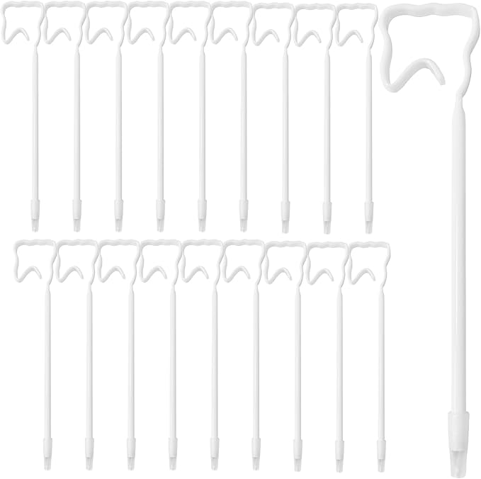 12 Pack White Tooth-Shaped Ballpoint Pens, 0.5mm Black Gel Ink, Perfect Gifts for Dental Professionals, Novelty Office Giveaways, School and Office Supplies, Dental Hygiene Education Tools