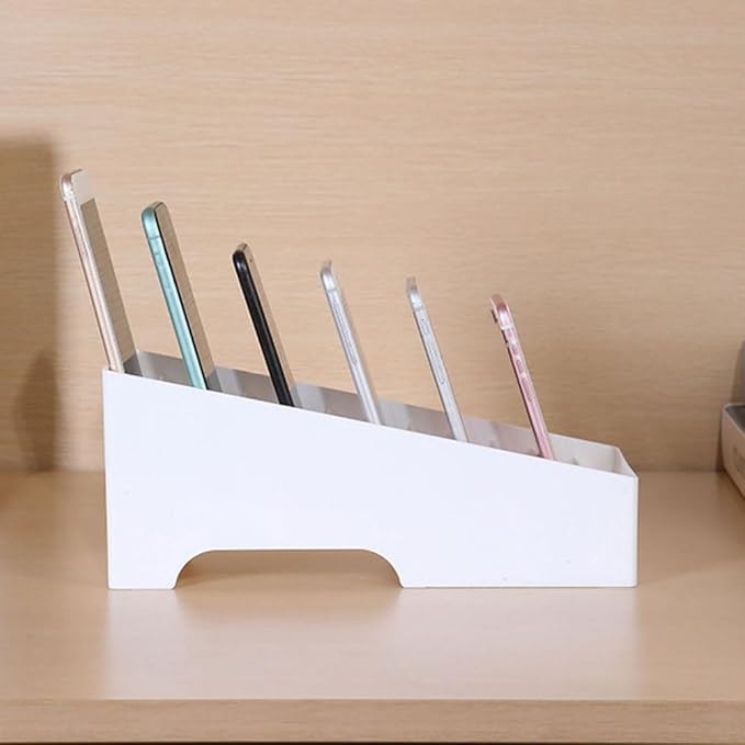 PRETYZOOM Multi-Grid Cell Phone Holder Desktop Organizer Storage Box for Office and Classroom Compact 12-Grid Mobile Phone Storage Rack Space-Saving Organizer for Desk