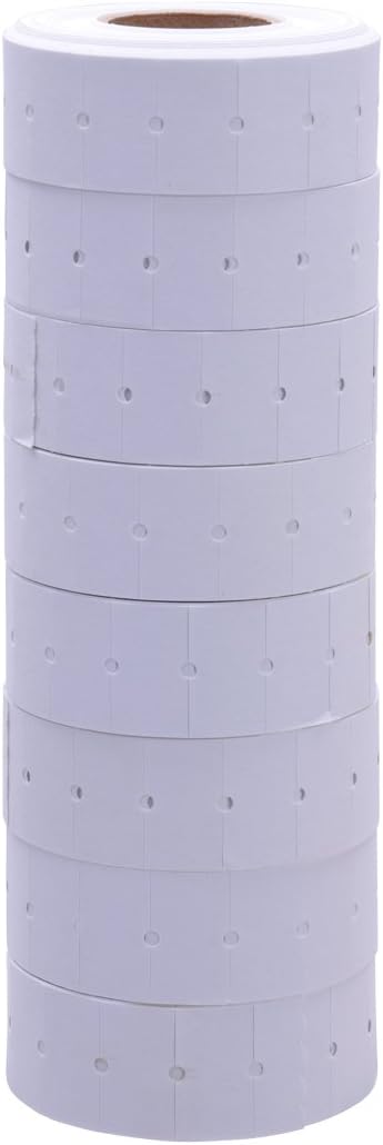 White Removable Labels to fit Motex MX5500 Price Guns 16 Pack (Free Ink roll Included)