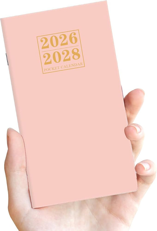 2026-2028 Pocket Calendar for Purse – Mini Monthly Planner from July 2026 to June 2028, 2 Year Monthly Calendar for Organizing & Planning, 3.5" x 6.5", Pink