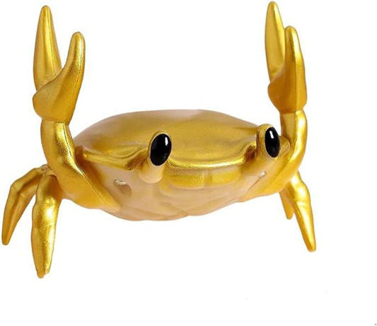 1Pcs Weightlifting Crab Pen Holder Funny Crab Pen Holder for Storage Office Desk Display Decorations (Gold)