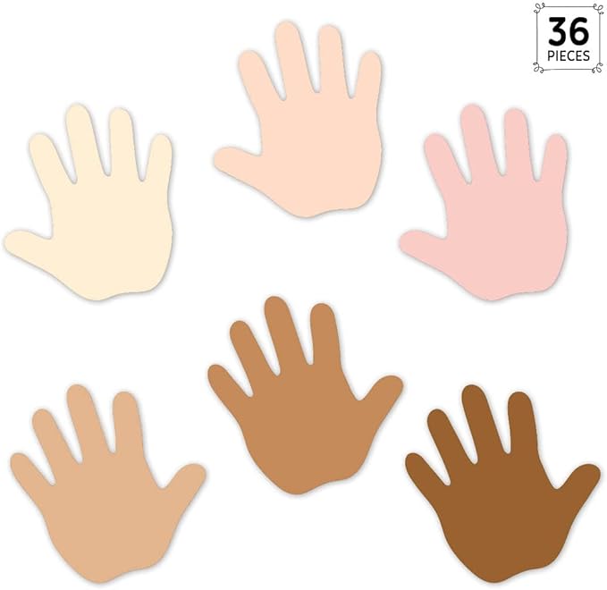 CTP Multicultural Hands 6" Cut-Outs Learning Décor Accents for Classroom Diversity (Creative Teaching Press 10593)