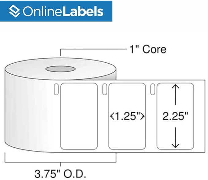 2.25 x 1.25 Removable Labels Compatible with DYMO Printers - 1,000 Labels Per Roll, 12 Rolls Totaling 12,000 Labels - Same As DYMO 30334 - Online Labels