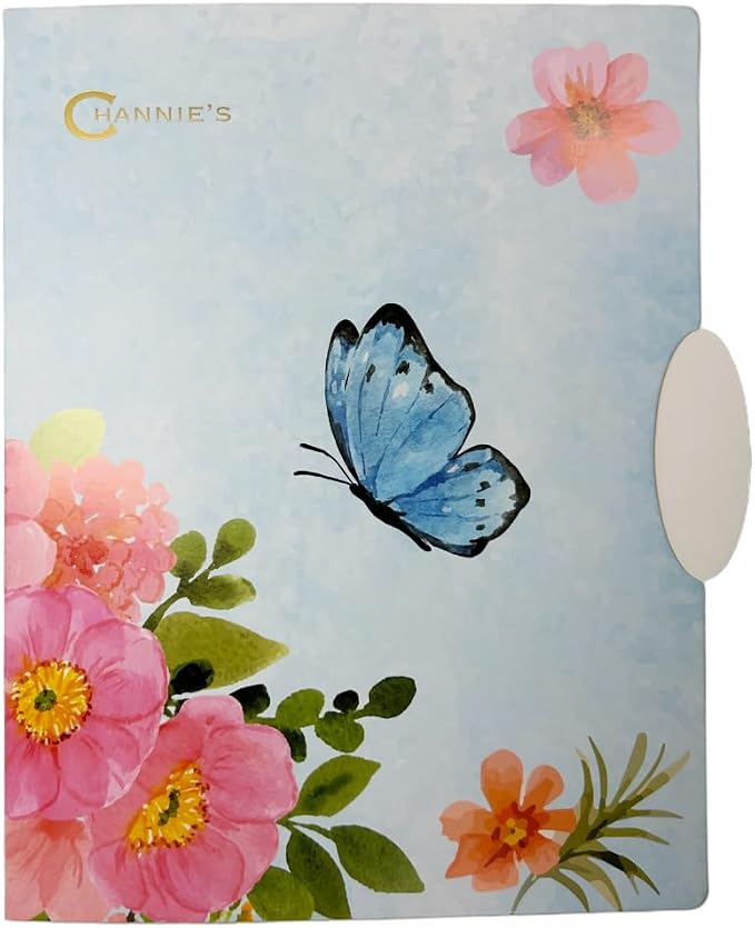 Channie’s Premium File Folders – 6-Pack Pastel Floral Design with Butterflies & Dragonflies – 8.75” x 10.25” Decorative Office Folders for Home, School & Workspace Organization