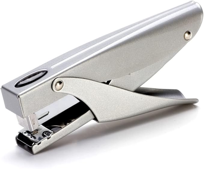 Desk Stapler Handheld Stapler Metal Stapler Labor-Saving and Durable Thickened Stapler Office Stapler Suitable for Office Document Binding School Supplies (Color : Silver, Size : A)