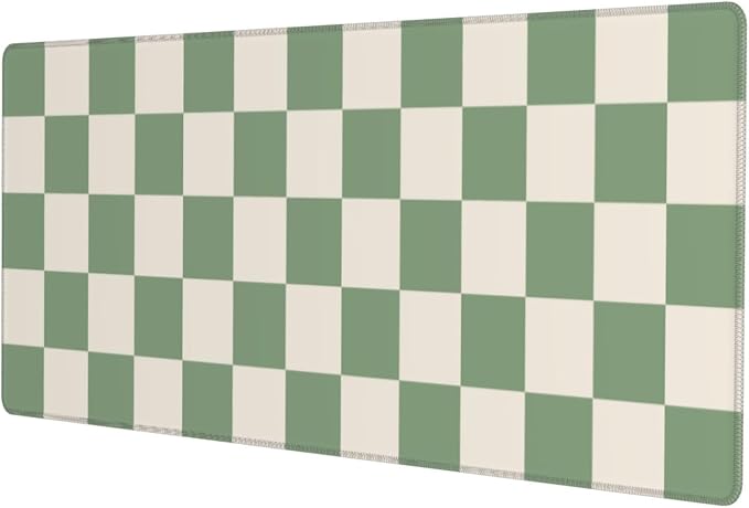 Green Checkered Cute Aesthetic Gaming Mouse Pad, Large Mouse Pad for Desk Mat XXL XL Mousepad, Big Keyboard Pad Office Desk Accessories Decor