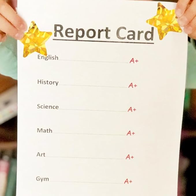 Star Stickers Holographic Gold Silver Stickers 1" 1000 Pcs Self Adhesive Behavior Chart Labels Glitter Foil Stickers DIY Craft Supplies