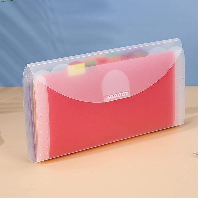 7 Pockets File Folder Organizer for Case Document Storage Bag Money Filing Holder PP Water Resistant Expanding Receipt File Folder Office Storage Organ Bag Filing Product for Cashier