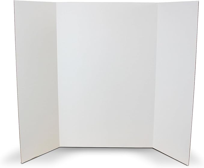 Flipside Products Science Fair Project Board Kit – 28" x 40" White Trifold Boards with Black Title Letters – Classroom & School Project Display – 18 Pack