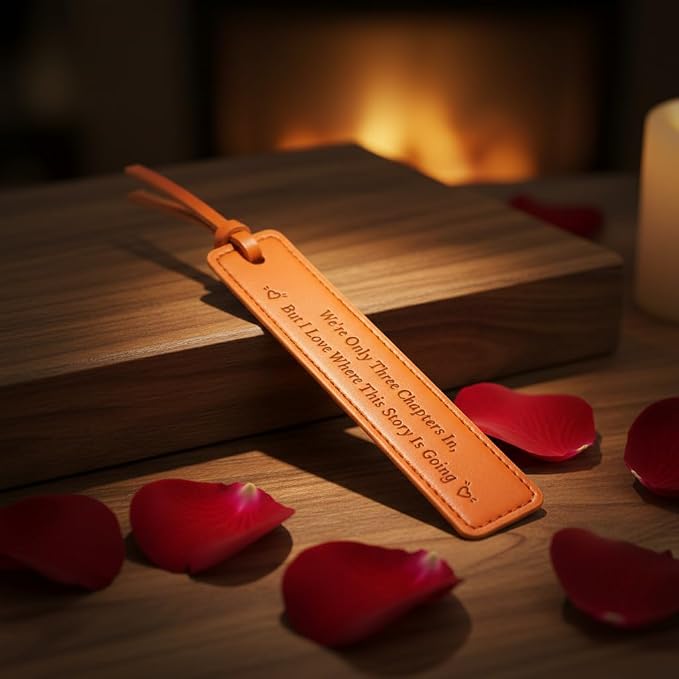 Leather Bookmark 3rd Anniversary Wedding Gifts for Him & Her