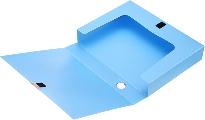 M&G File Organizer Box, Blue A4 Plastic Storage File Boxes File Folder Document Boxes Cabinet Archives Cases Boxes with Lid for Bank Office Home, 12.6 x 9.37 x 2.17 Inch