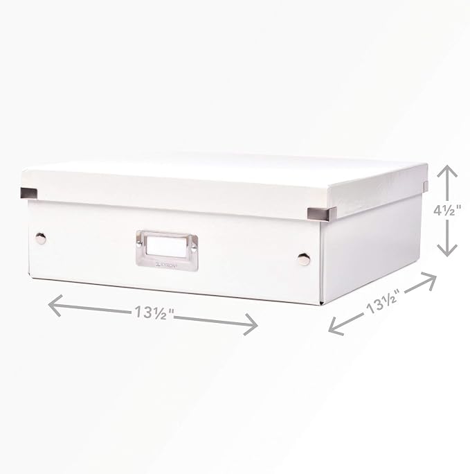 Xyron Click N Store Craft Storage Boxes, Large, 13-1/2" x 13-1/2" x 4-1/2", White (627125)