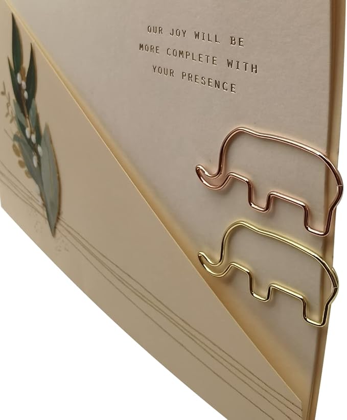 Elephant Shaped Paper Clips Decorative Paperclips, Cute Elephant Office Gifts 60 Pcs