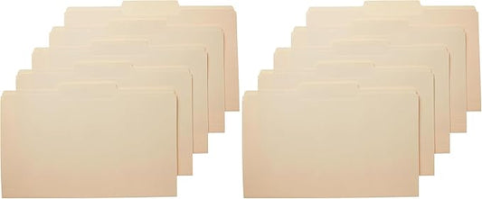 Amazon Basics Sturdy Manila File Folders, 1/3 Tabs in Assorted Positions for Filing and Easy Labeling, Legal Size, 8.5 x 14 inch, 200-Pack