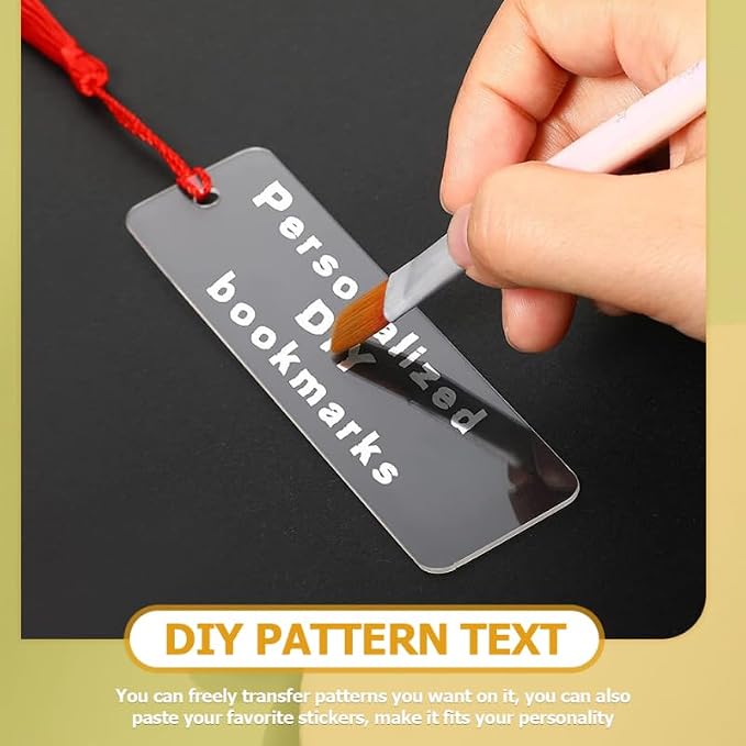 30 Pcs Acrylic Sublimation Bookmark Blank Heat, Transfer Aluminum Metal Bookmarks, Heat Transfer Craft Tag with Colorful Tassels for DIY Reading Projects Crafts, 4.72''x1.26''