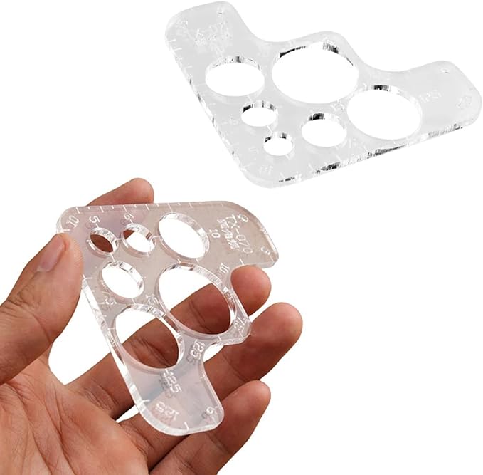 2 Pack Acrylic Circle Template Leather Corner Punch Set Round Corner Stitching Ruler Leather Tool Round Cutter Corner Cutting Radius Gauge Drawing Templates for Leatherwork Craft TX-070