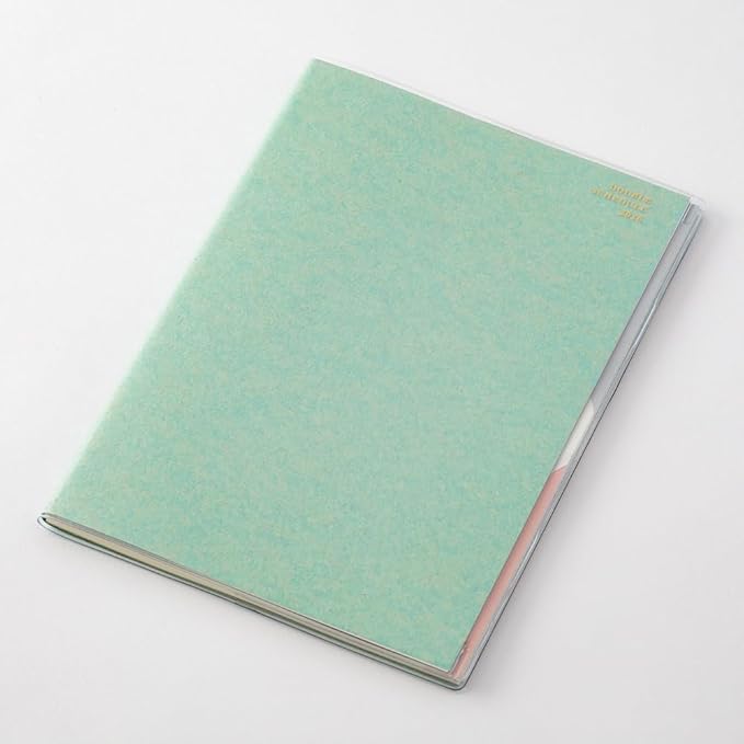 Midori Double Schedule 2026 B6 Monthly Limited Edition Bookmark Money, Teal 22386006 (Starts October 2025)