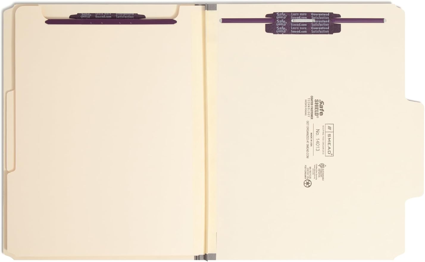 Smead SuperTab Classification Folder with SafeSHIELD Fasteners, Oversized Tab, 2 Dividers, 2" Expansion, Letter Size, Maroon, 10 per Box (14013)