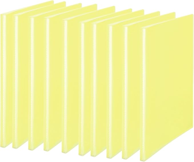 Plus File, Simple Clear File, A4, Vertical, 20 Pockets, 10 Books, Yellow, FC-220SC 98-163 x 10