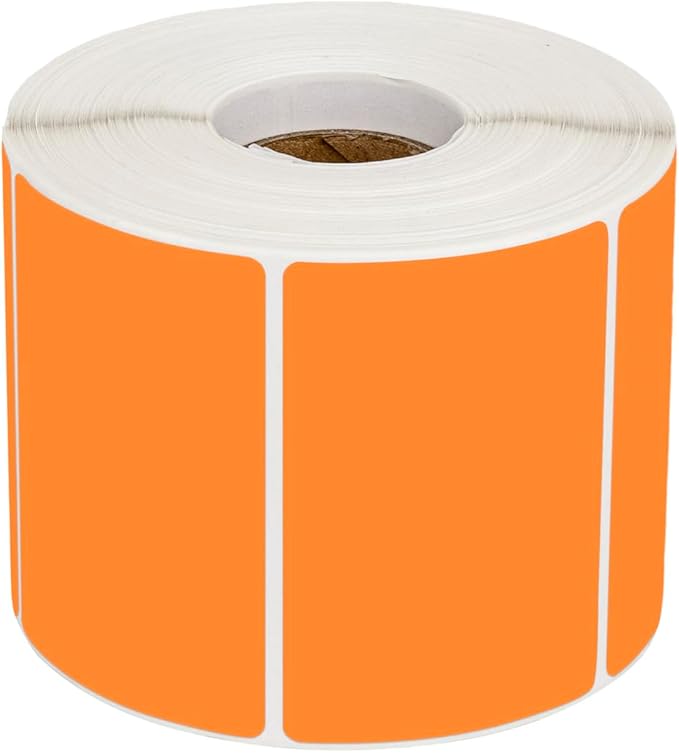 Muka 800 PCS 1.5" x 2.25" Orange Thermal Labels Color Label for Barcodes, Address, Consignment, Compatible with Thermal Label Printer