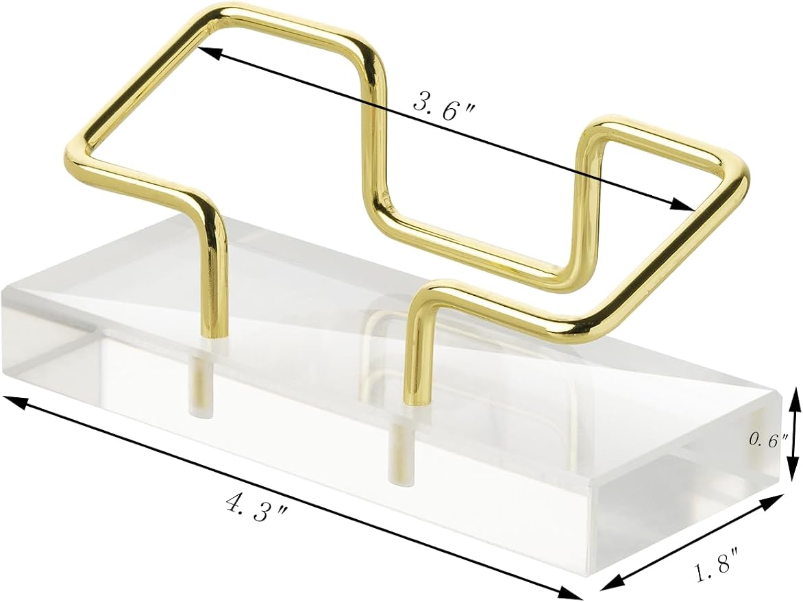 Business Card Holder for Desk, Modern Card Organizers and Office Desk Accessories for Men and Women (Golden)
