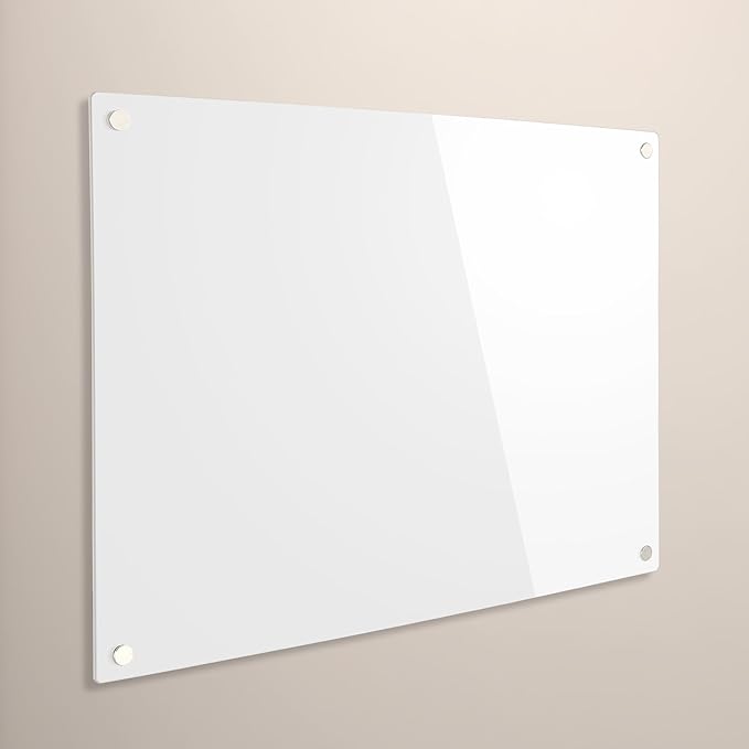 Acrylic Magnetic Dry Erase Board for Wall, White Board 48”x36”,Frameless Magnetic Dry Erase Board for Office,Classroom and Home/for Kids,Students,Adults(White).90120W