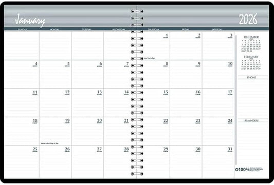 House of Doolittle 2026-2027 Monthly Planner 8.5" x 11", Paperboard Cover, Black (262092-26)