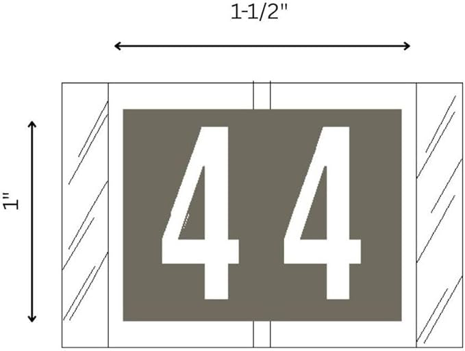tabbies Original COL'R'TAB 11000 Series Numeric Labels, Gray, 4", 1" H x 1-1/2"W, Heavy Duty Paper & Fade-Resistant, Made in the USA, 500 Labels/Roll