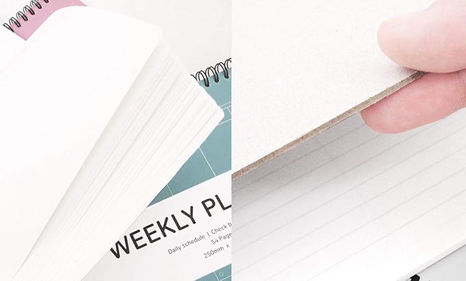 Elite Check Weekly Planner - Wirebound Undated Weekly & Daily Scheduler, Check Box, Free Note / 250 x 170 mm (Mocha Pink)