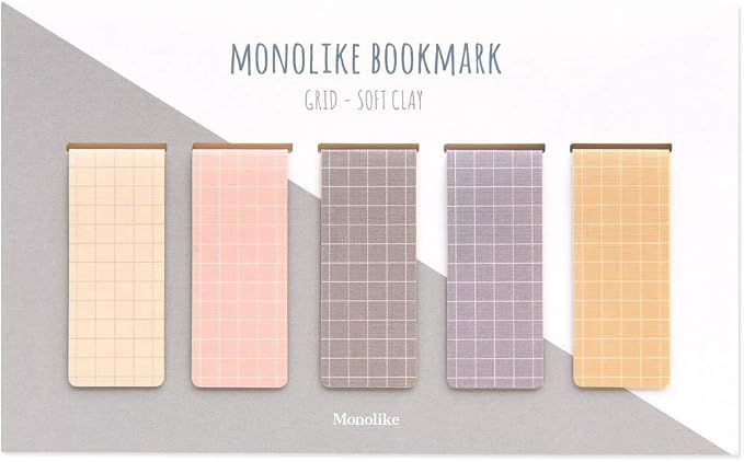 Monolike Magnetic Bookmarks Grid Soft Clay, Set of 5