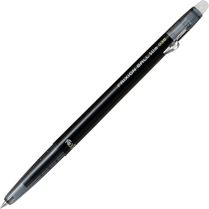 Pilot Frixion Ball Slim 038 Ballpoint Pen, Black (LFBS-18UFB)