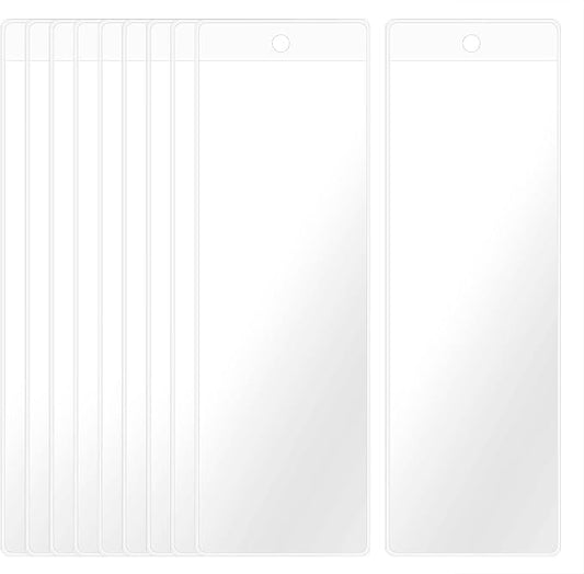 Clear Bookmark Sleeves Penta Angel 10Pcs Plastic Blank Photobooth Frames Vinyl Book Markers Cover Holder with Hole for Students Reading Wedding Valentine’s Gift Party Favor Decoration (10)