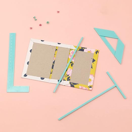 Craftelier - Kit Rulers and Binding Squares | Basic Tools for Scrapbooking, Craft and Binding Projects | Includes L Ruler, T Ruler and Squares | Turquoise Color