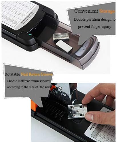 CGOLDENWALL Large Stapler Desktop Staple Gun Manual Nail Gun Max Stapler 210 Sheets Binding Business Use Easy Storage Slot Rotatable Needle Slot (0385)