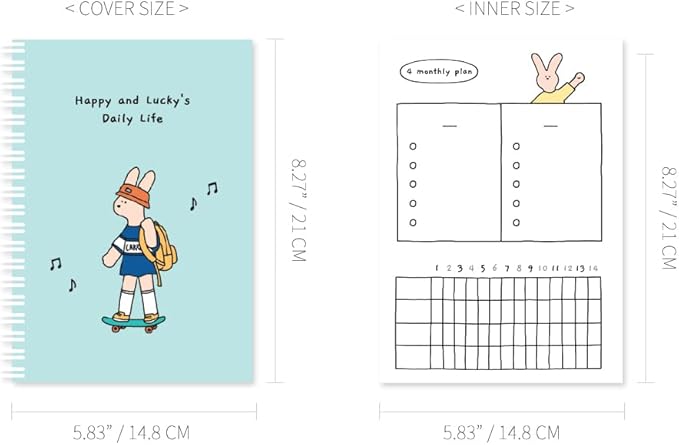 Monolike Happy and Lucky 4 Month Study Planner, Skateboard - Academic Planner, Weekly & Monthly Planner, Study plan