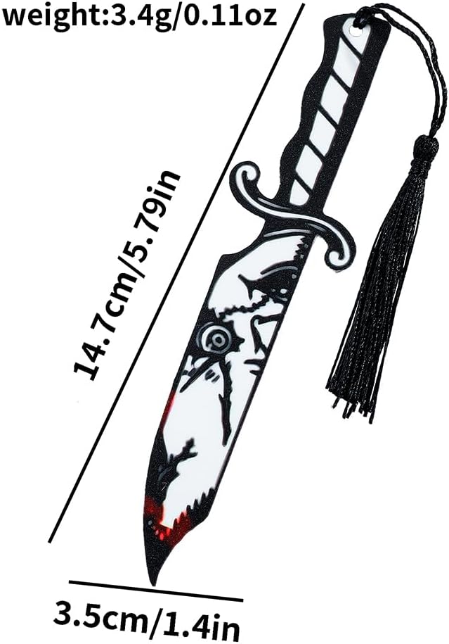 Horror Halloween Acrylic Bookmark for Women Spooky Novel Lovers Reading Accessories Student Study Stationery Halloween Gift for Men Women