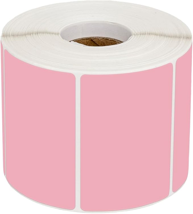 Muka 800 PCS 1.5" x 2.25" Light Pink Thermal Labels Color Label for Barcodes, Address, Consignment, Compatible with Thermal Label Printer