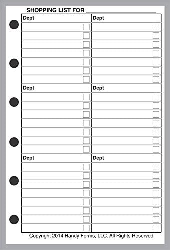 Pocket Size Shopping List, Sized and Punched for Pocket Notebook (3.25" x 4.75")