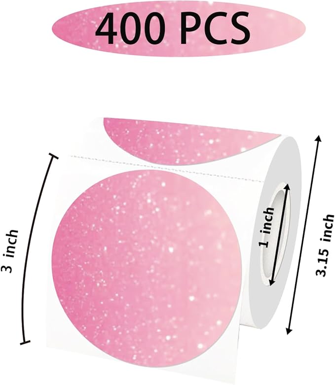 STARLIBOO Thermal Labels 3 inch, Round Thermal Printer Labels, Circle Direct Thermal Stickers for DIY Logo Design, Shipping, Name Tag, Compatible with Rollo&MUNBYN (Matte Pink)
