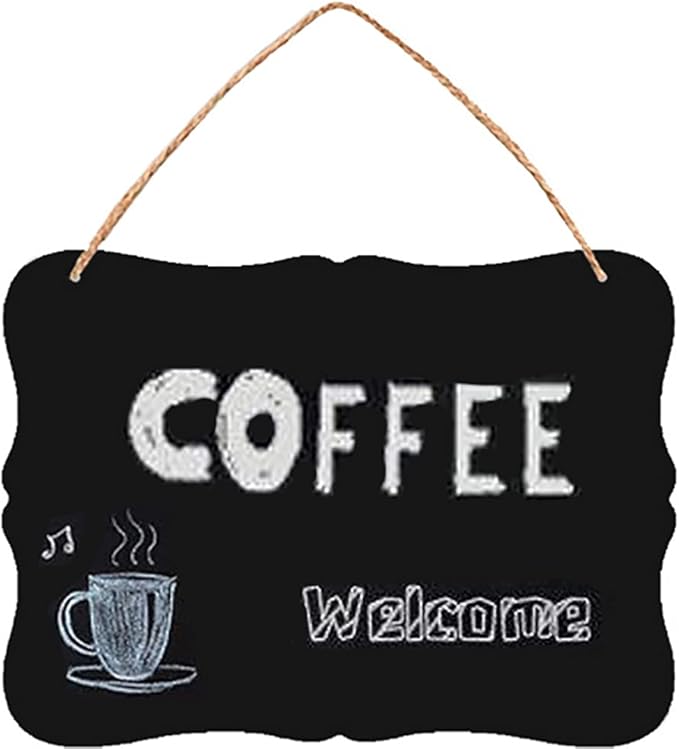 Wood Chalkboard Double Sided Erasable Chalkboard,Signs Message Board, Message Memo Display 10x8 Inches with Jute Hanging String,Wall Decoration (1)