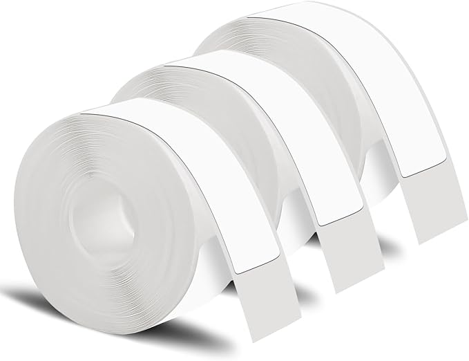 3 Rolls Label Maker Tape for Phomemo D30, 0.47""x 1.57""(12 x 40 mm) White Self-Adhesive Label Tape Sticker Thermal Paper, Household Storage Labels, Office School Supplies