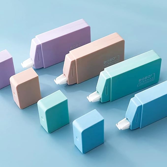 LOPURO White Out Correction Tape, 6Pcs Cute White Out Tape Pastel Color Correction Tape Eraser Easy to Use Applicator Instant Corrections for School Office Home Supplies (Cute)