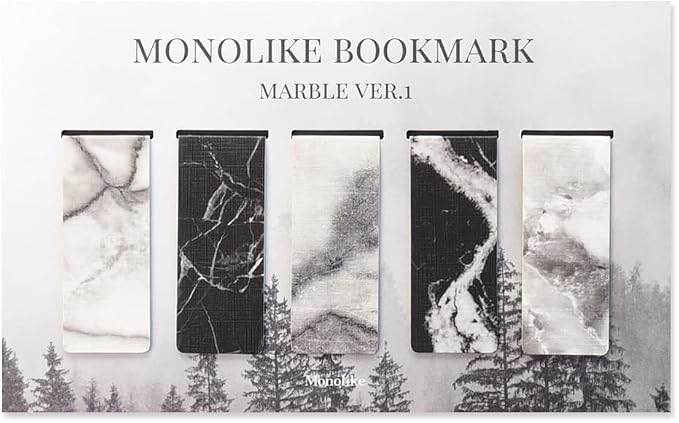 Monolike Magnetic Bookmarks Marble Ver.1, Set of 5