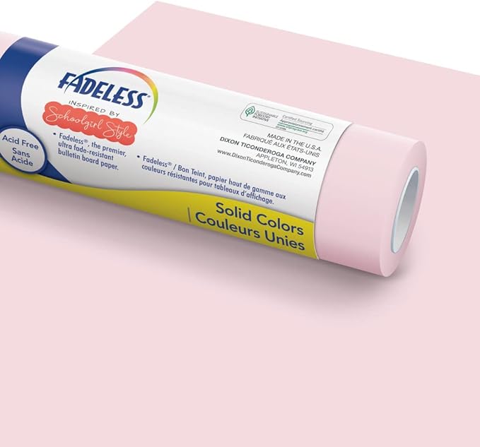 Fadeless Schoolgirl Style Bulletin Board Paper, Lavender Haze, 47.25" x 12', 1 Roll