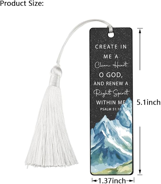 Christian Renewal Bookmark, Inspirational Gift for Believers, Uplifting Gift for Spiritual Readers, Spiritual Bookish Present, Unique Mountain & Scripture Design Bookmark, WCB70