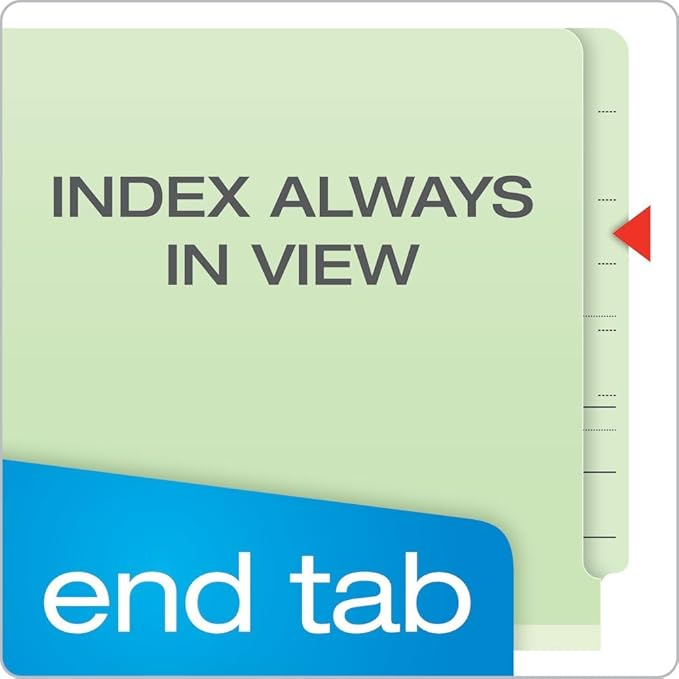 Pendaflex Pressboard End-Tab Classification Folders, Legal Size, 6 Section, 2.5" Expansion, Light Green, 10/BX (23324)